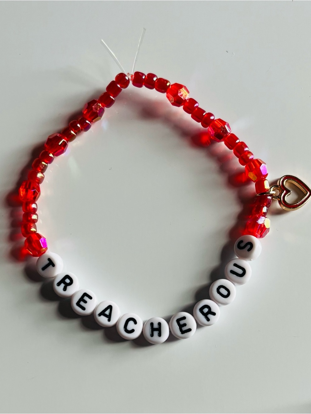 Taylor Swift Eras Tour Friendship Bracelet Treacherous Red with charm